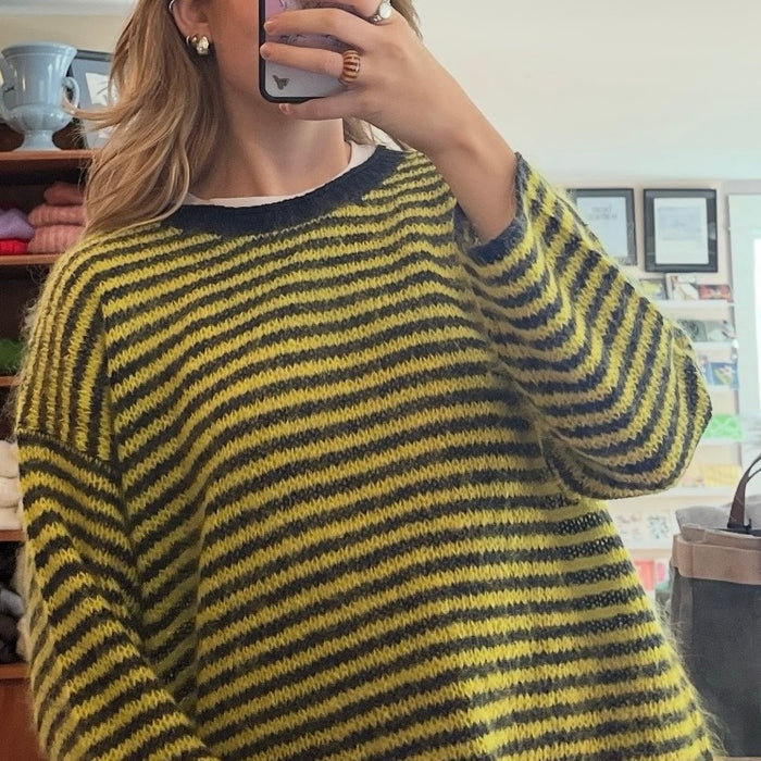 Hansel from Basel Gulisa Striped Pullover in Chartreuse