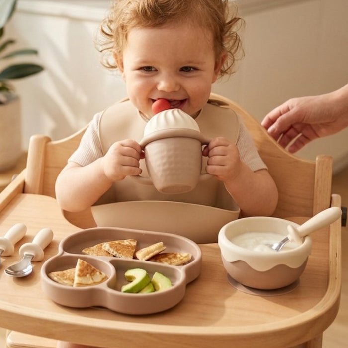 Ice Cream Silicone Baby Feeding Set – 6-Piece Mealtime Set