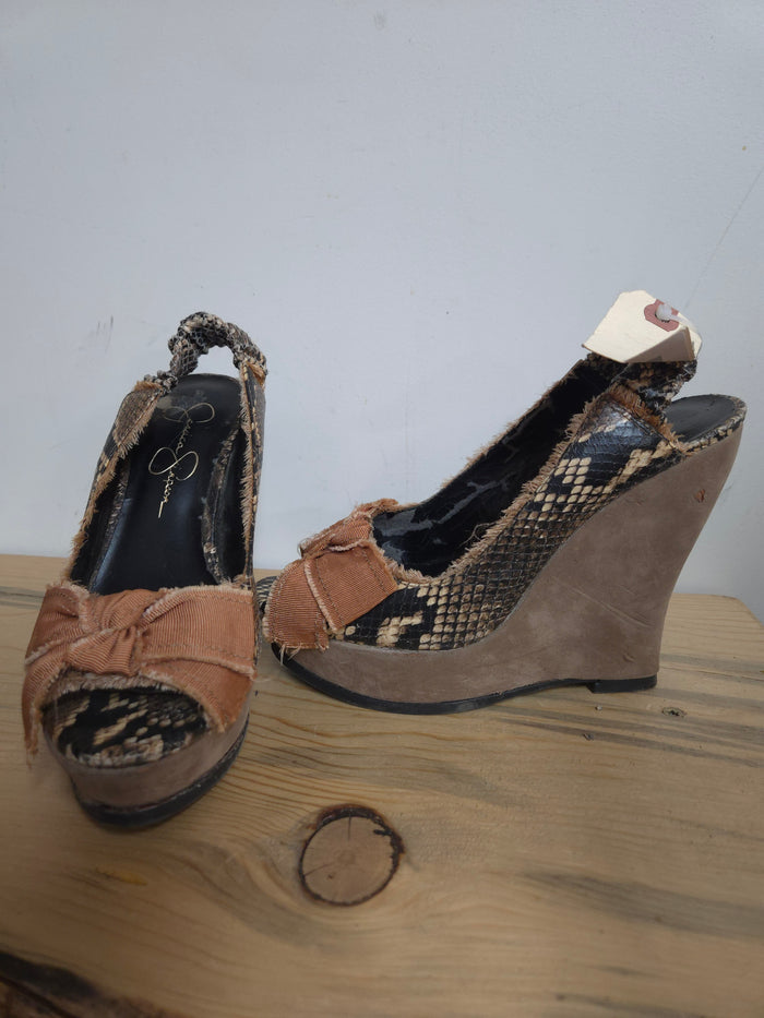 Jessica Simpson Python Heel Sandals - Size 6