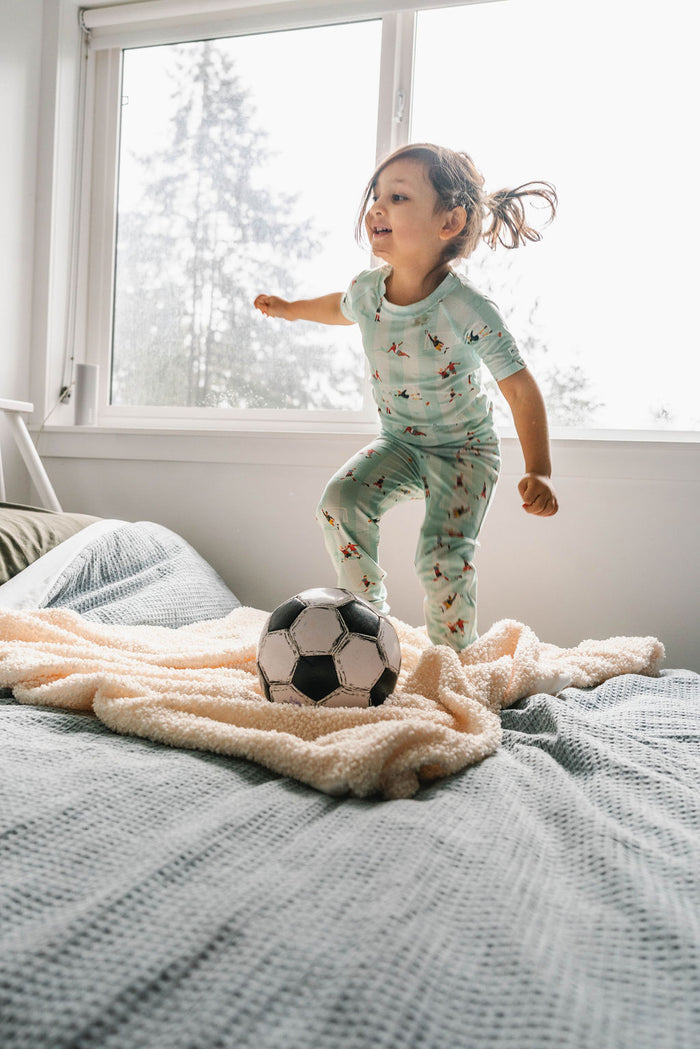 Kids Pajama Set - The Beautiful Game | TENCEL™ Short Sleeve Summer PJs