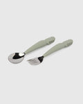 Loulou Lollipop Kids Utensils Set in Alligator — front view on white background