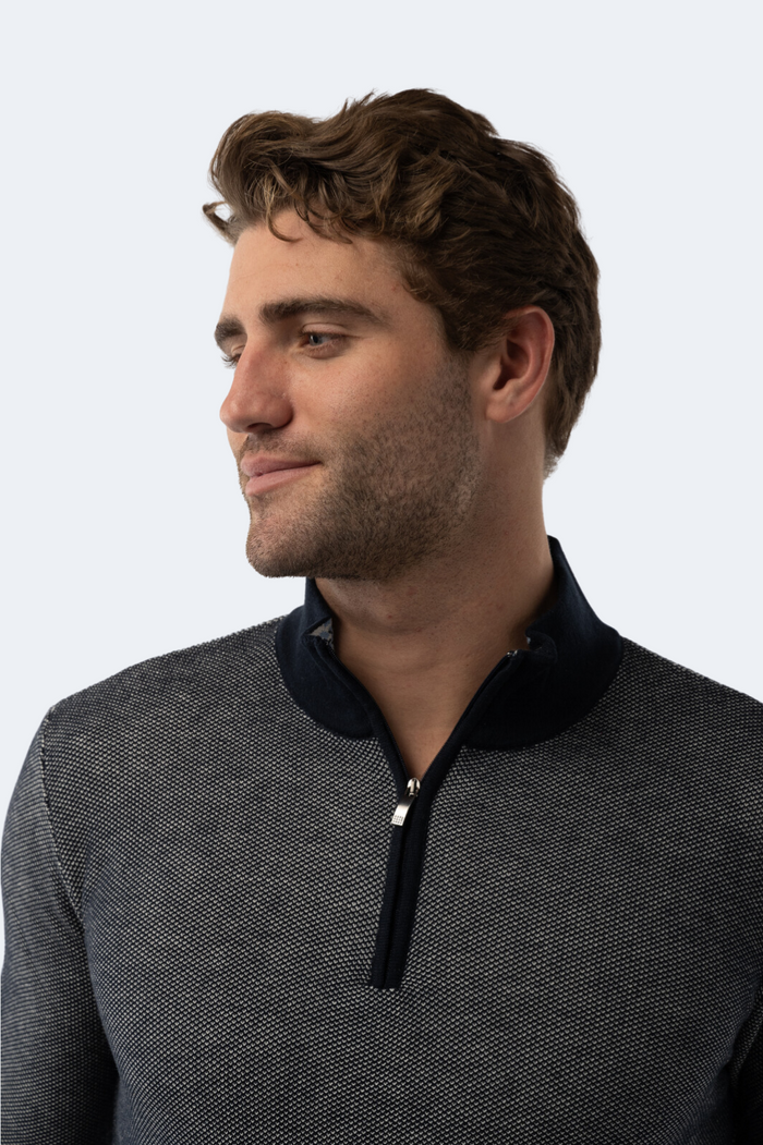 Knit Navy Quarter Zip