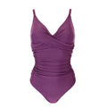 Plum swimming costume, front.