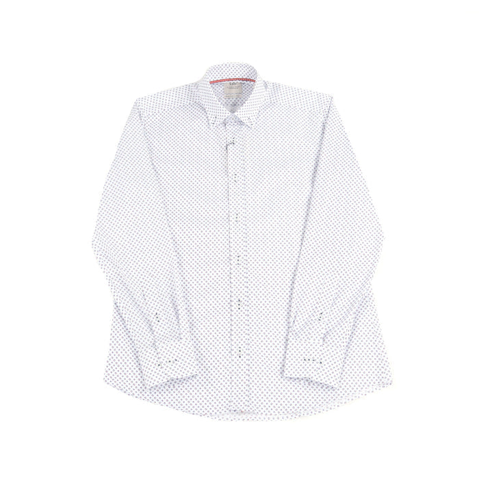 Leo Blue and Red Circle Jacquard Shirt