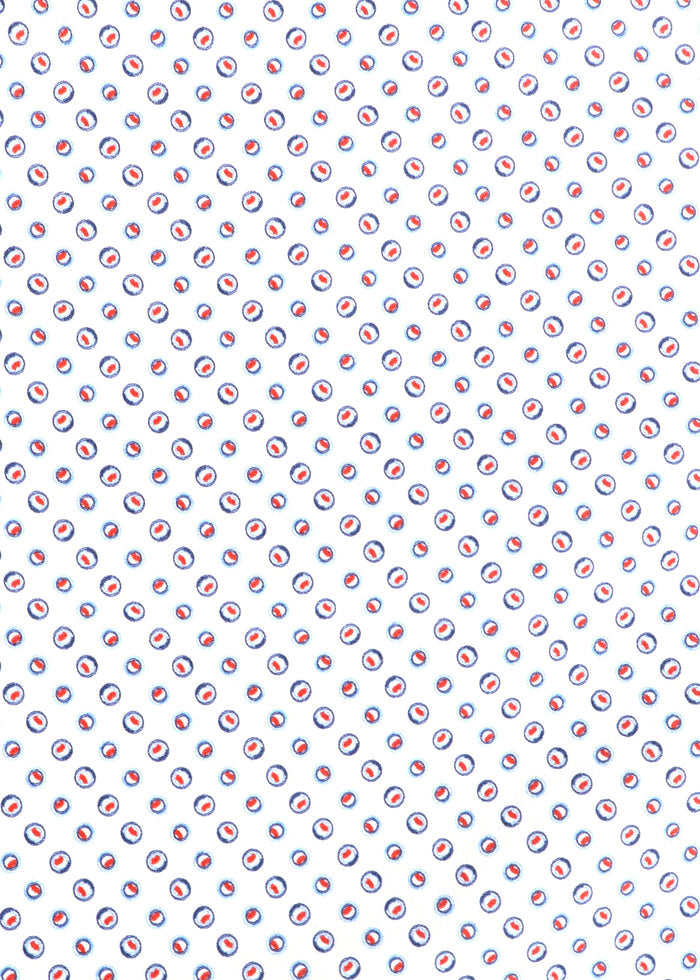 Leo Blue and Red Circle Jacquard Shirt