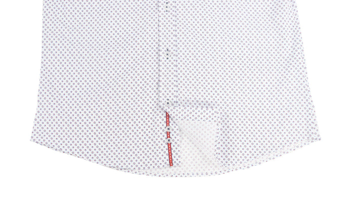 Leo Blue and Red Circle Jacquard Shirt