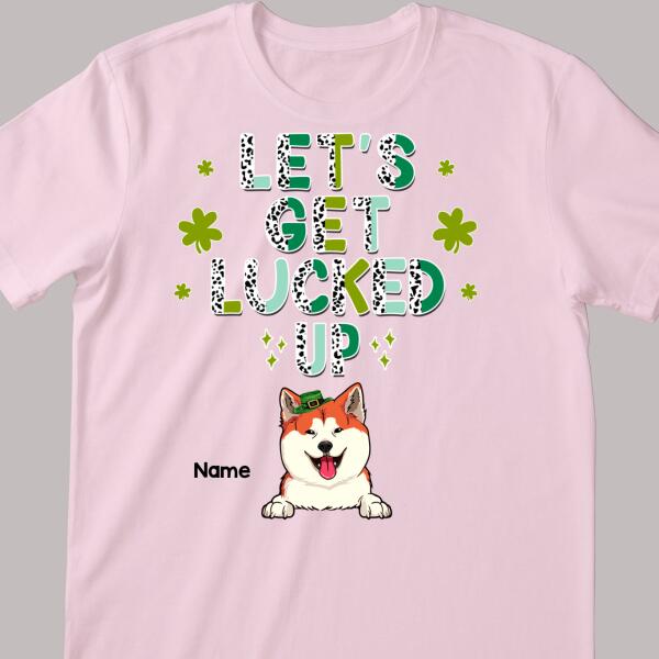 Let's Get Lucked Up, Leopard T-shirt, Personalized Dog & Cat T-shirt, St. Patrick Day Gifts For Pet Lovers