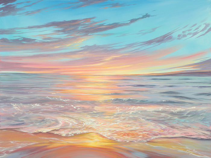 Light Sunlight fine art print by Michigan artist Mary Bea McWatters featuring the sun reflected on Lake Michigan.