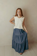 Long Flowy Denim Skirt