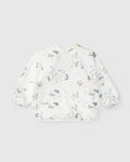 Loulou Lollipop Long Sleeve Bib in Hedgehogs — front view on white background