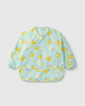 Loulou Lollipop Long Sleeve Bib in Lemon Squeezy — front view on white background