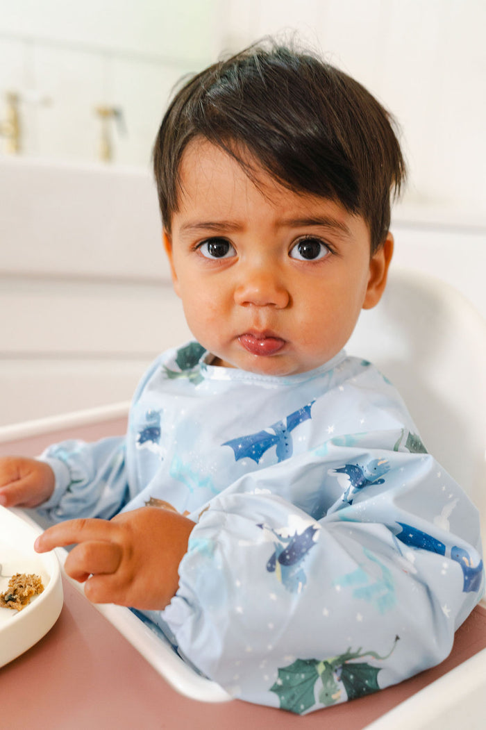 Baby Long Sleeve Waterproof Feeding Bib - Magical Dragons