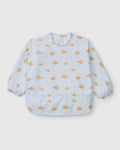 Loulou Lollipop Long Sleeve Bib in Ocean Explorer — front view on white background