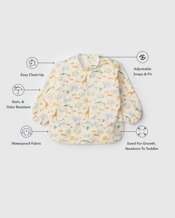 Long Sleeve Bib - Safari Jungle