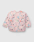 Loulou Lollipop Long Sleeve Bib in Unicorn Ballet — front view on white background