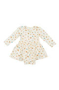 Loulou Lollipop Long Sleeve Bodysuit Dress in French Breakfast — front view on white background