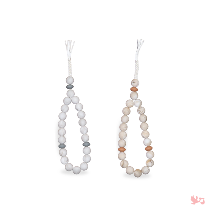 Marble Silicone Misbah, Muslim baby prayer beads teether, by Mommy's Charms