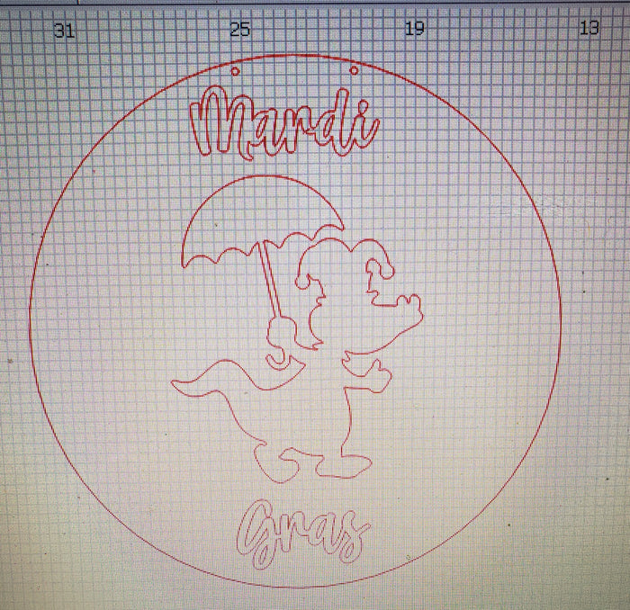 Mardi Gras Alligator Round