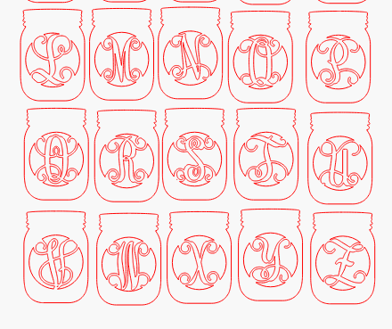 Mason Jar Monogram