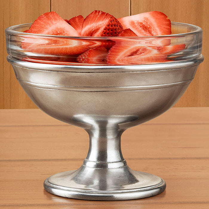 MATCH Pewter and Glass Dessert Dish