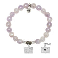 Mauve Jade Gemstone Bracelet with Love Letter Sterling Silver Charm