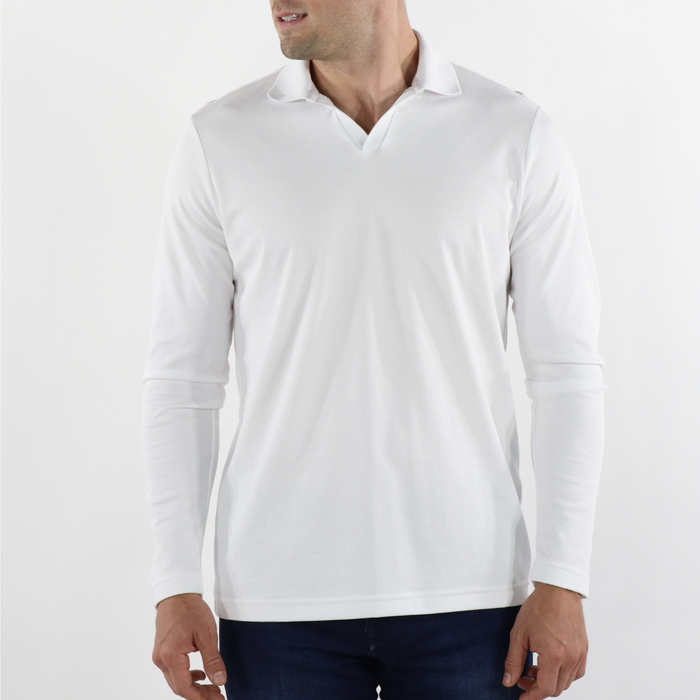 Max Colton White Long Sleeve Collar Shirt