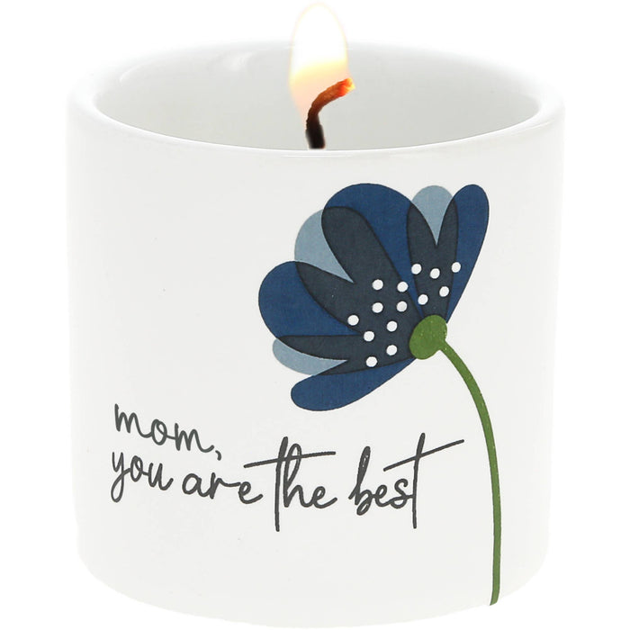 "Mom You Are the Best" floral soy candle with Tranquility scent by Pavilion — a soothing, beautifully designed Mother's Day