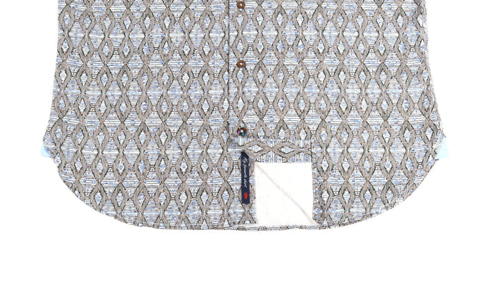 Multi Blue Diamond Stripe Shirt