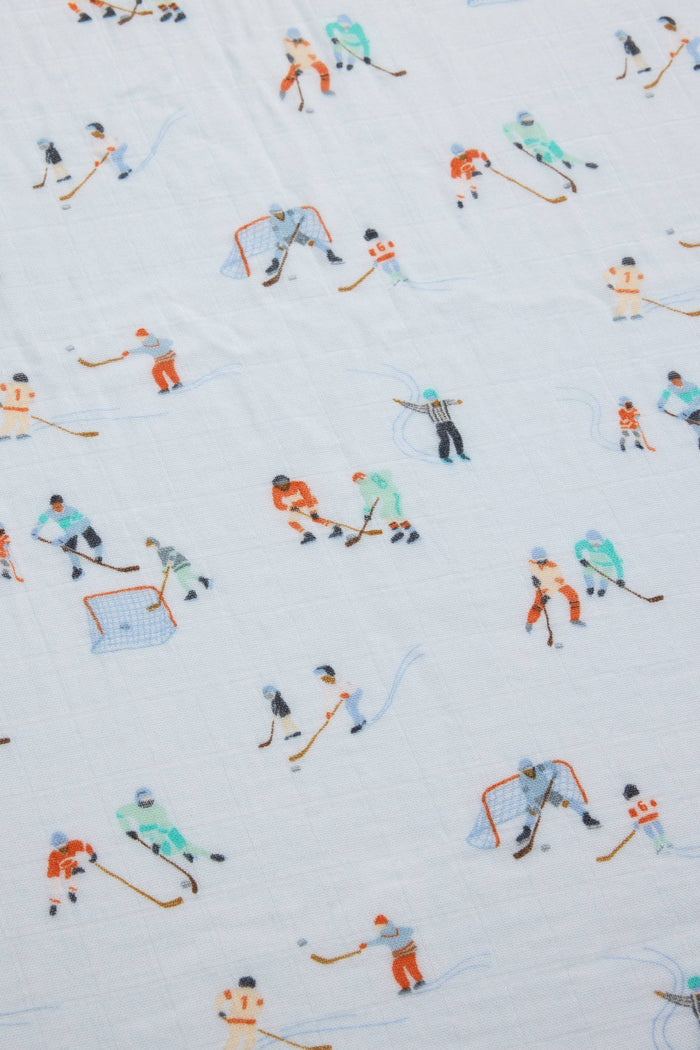 Muslin Fitted Crib Sheet - Ice hockey