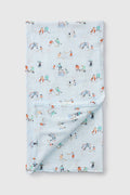 Loulou Lollipop bamboo cotton muslin swaddle blanket in Ice Hockey — front view on white background