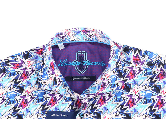 Navy and Purple Lightning Bolts Shirt