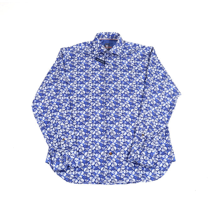 Navy and White Skulls Shirt