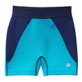 Navy and Jade child's neoprene swim shorts, front.