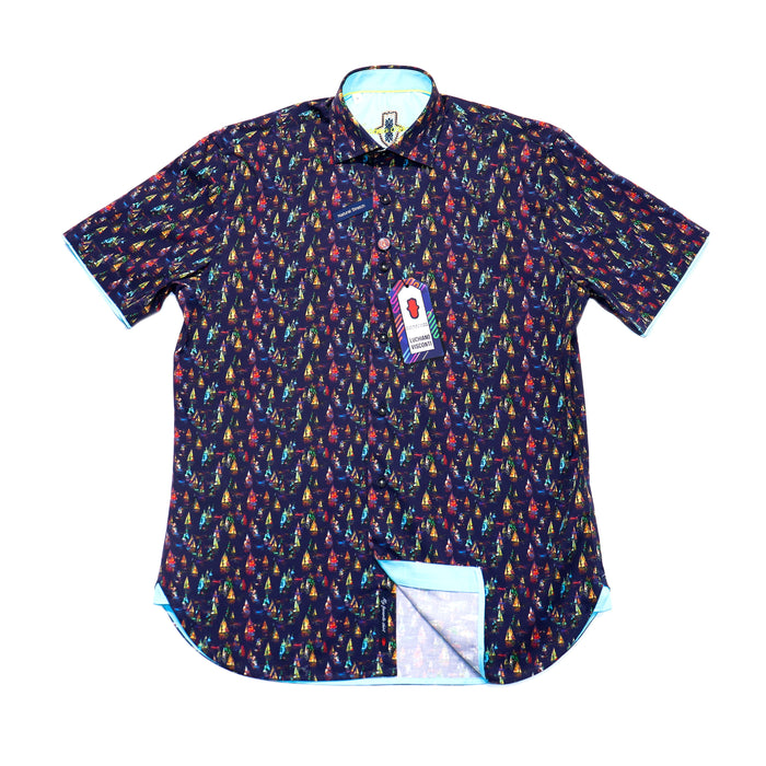 Navy with Multicolor Sailboats
