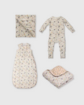 Loulou Lollipop Newborn Sleep Gift Bundle in Bumble Bees — front view on white background