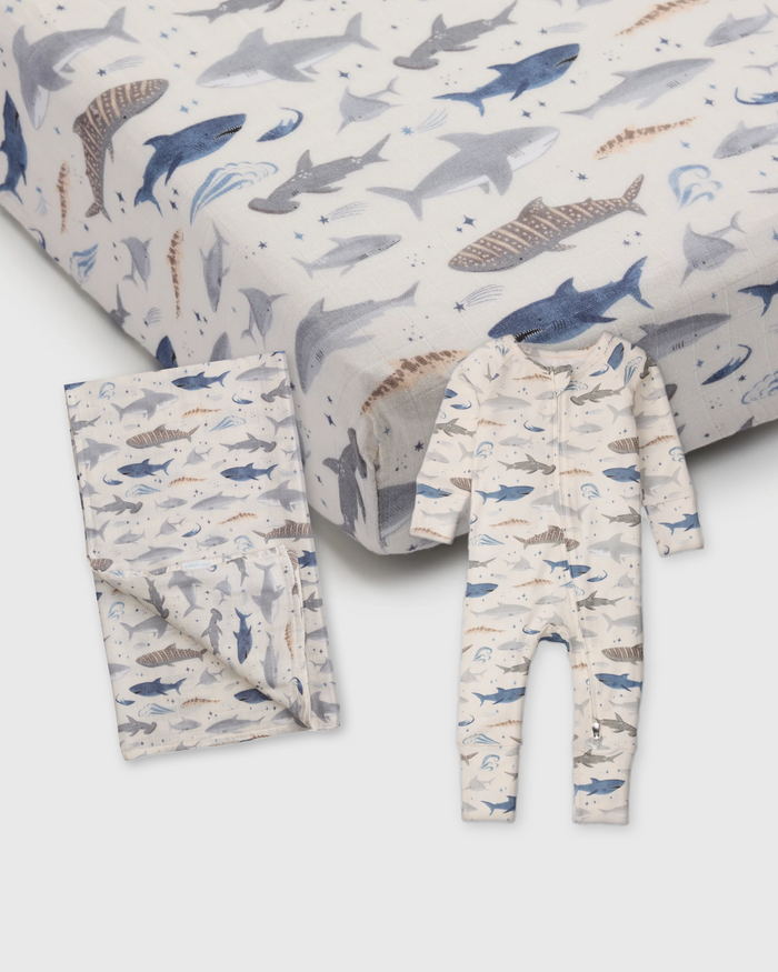 Newborn Sleep Starter Bundle - Smiley Sharks