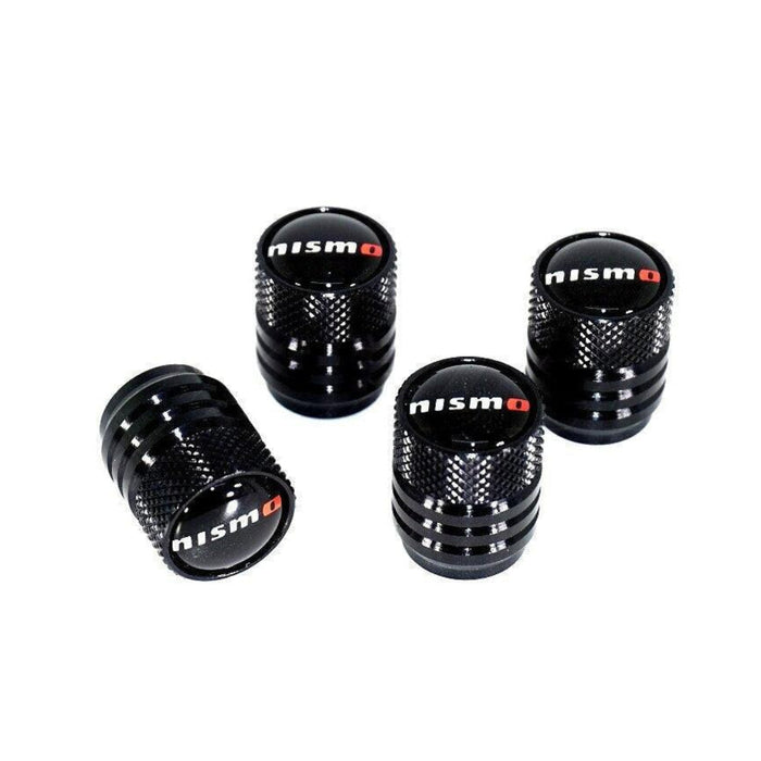 NISMO (Nissan) Tire Valve Stem Cap Set - Black - ZSPEC Design LLC - Hardware Fasteners - accessory, Nismo, Nissan, Tire - zspecdesign.com