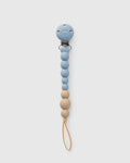 Loulou Lollipop FDA-compliant food-grade silicone pacifier clip blue fog - front view on white background