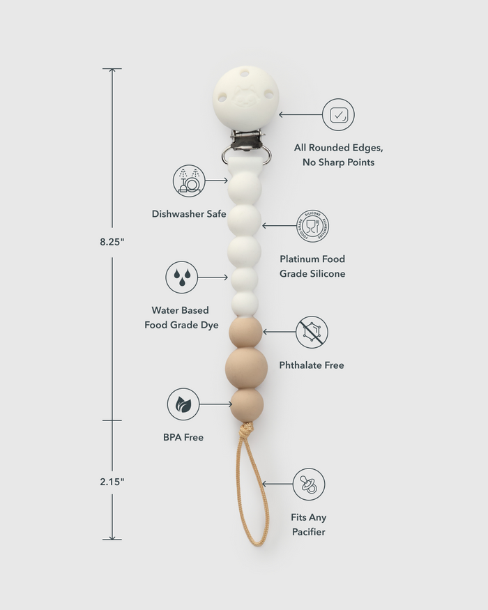 OneC™ Silicone Pacifier Clip - White