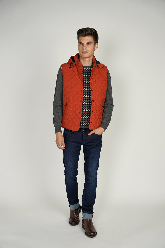 Orange Waterproof Quilted Vest