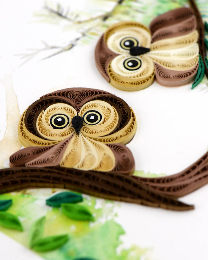 Owlets Quilled Card