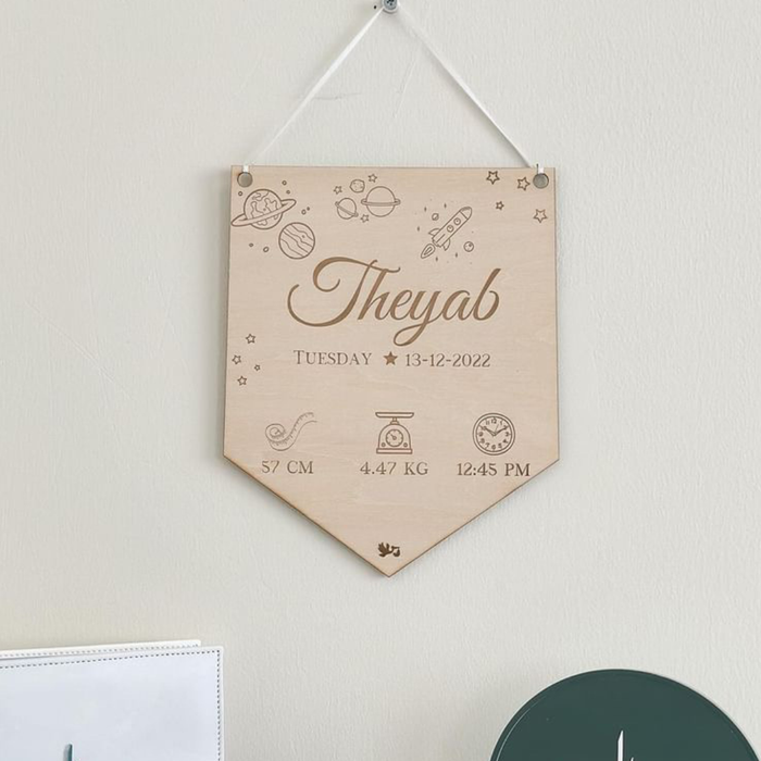 Personalized Baby Announcement Board newborn name sign by Mommy's Charms