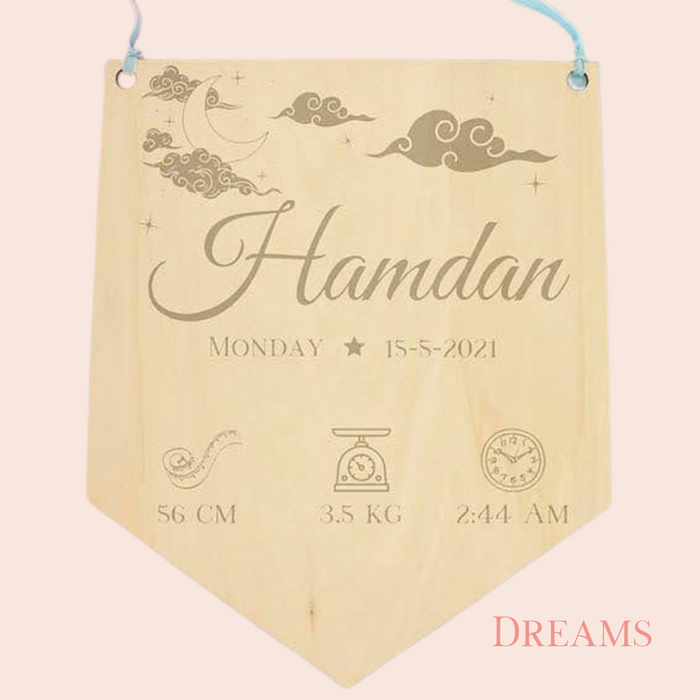 Personalized Baby Announcement Board – Newborn Name Sign