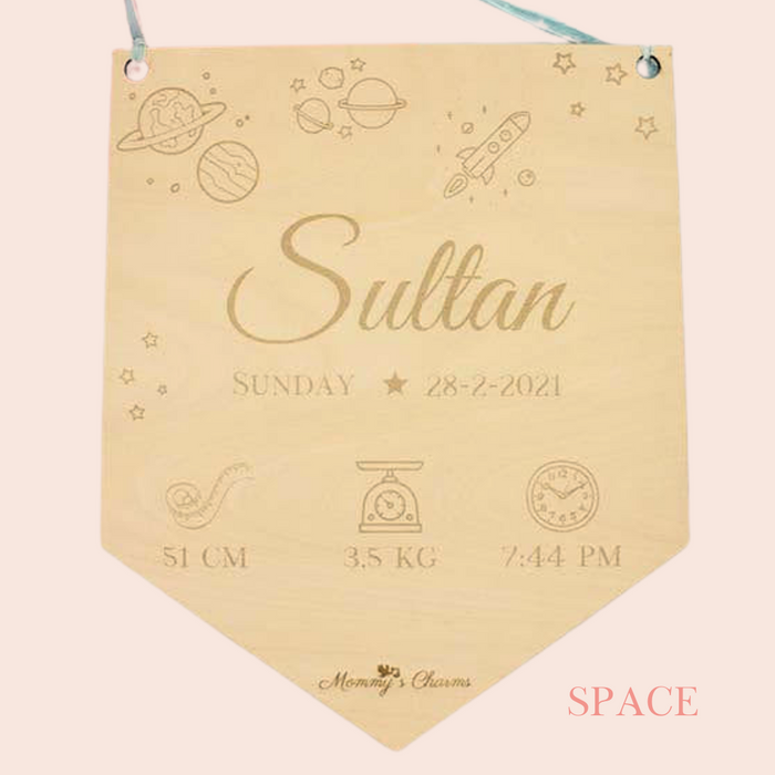 Personalized Baby Announcement Board – Newborn Name Sign
