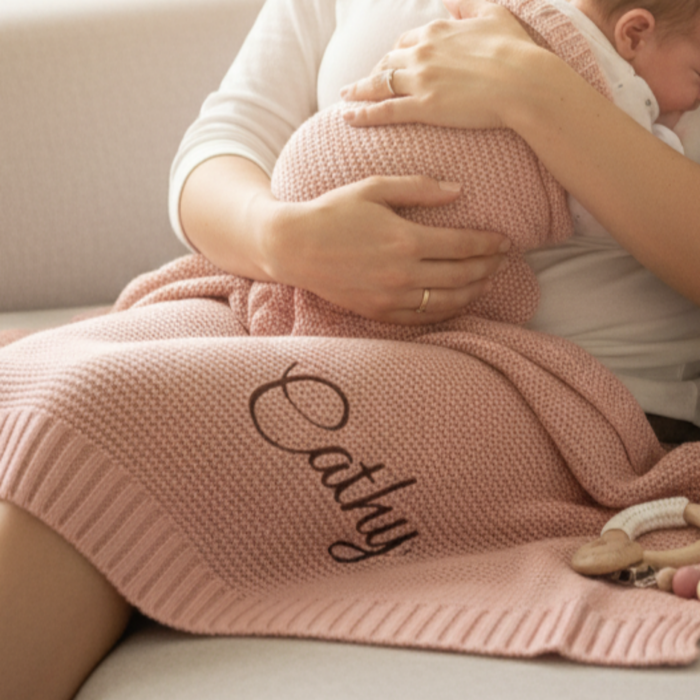 Personalized Baby Blanket & Bunny Comforter Set – Embroidered Name Soft Blanket - embroidered baby blanket by Mommy's Charms