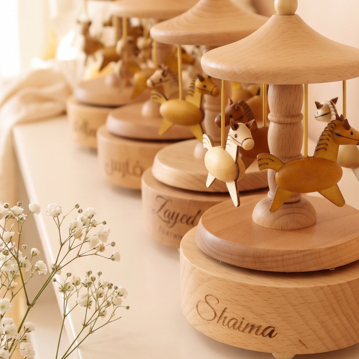 Personalized Baby Music Carousel – Newborn Keepsake Gift - baby shower gift bundle by Mommy's Charms