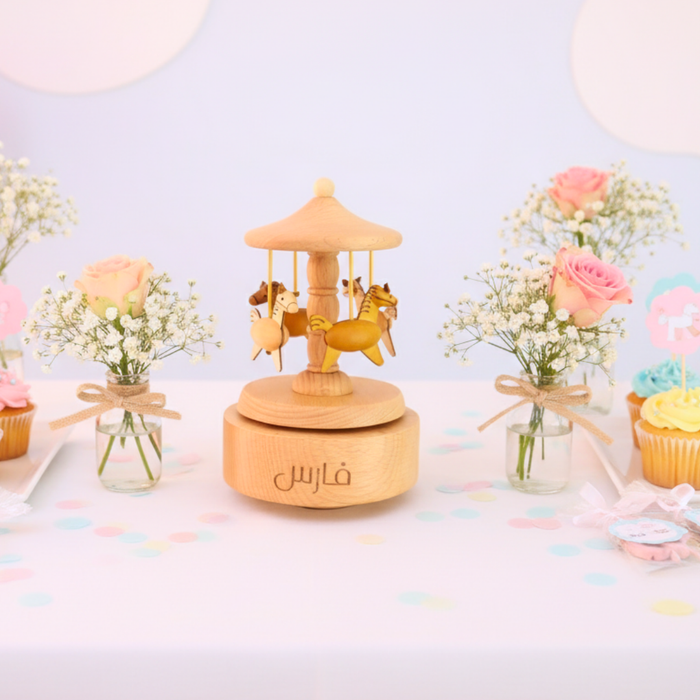 Personalized Baby Music Carousel – Newborn Keepsake Gift - baby shower gift bundle by Mommy's Charms