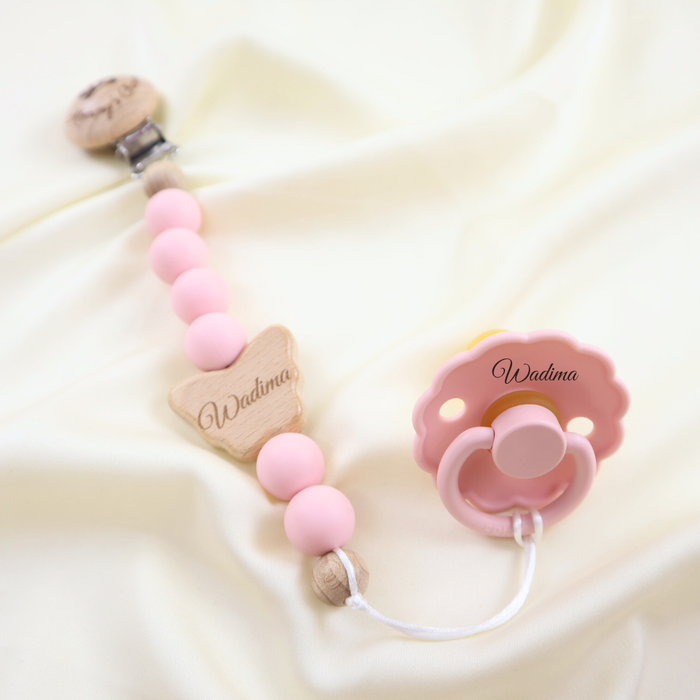 Personalized Pacifier Clip & FRIGG Set – Butterfly