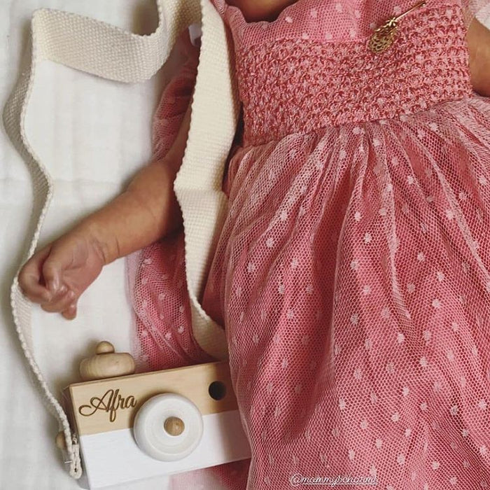 Personalized Wooden Baby Camera – Nursery Decor Keepsake