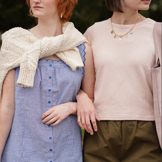 Pointelle Babe Tee in Pale and Neutral Tones